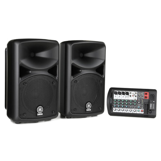 Yamaha STAGEPAS 400BT 8" 400W 2-Way Bass Reflex Passive PA Speaker System with 8-Channel Detachable Mixer, Bluetooth and Hi-Z Switch, Onboard Feedback Suppressor, Reverb Footswitch and Stereo / Mono Input