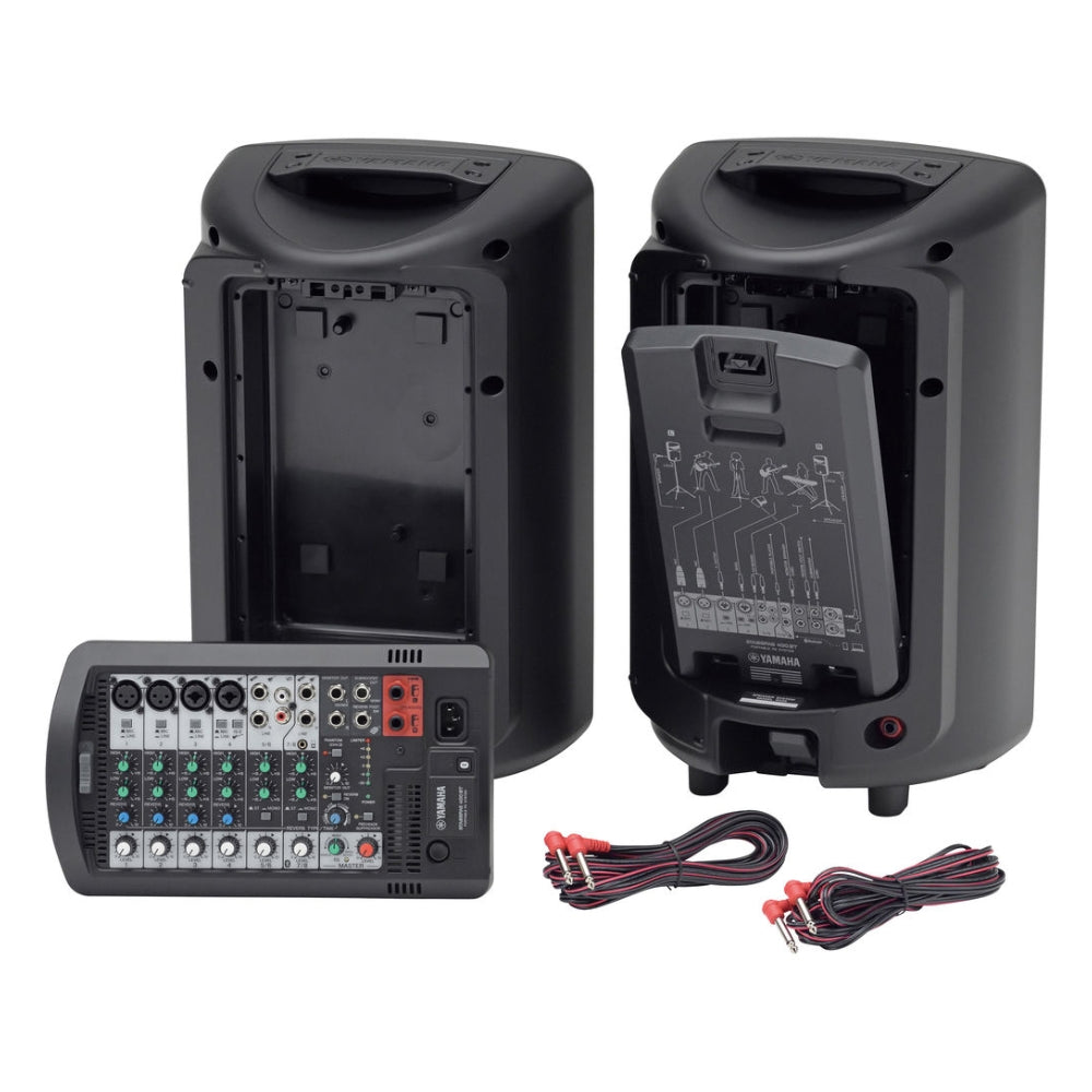 Yamaha STAGEPAS 400BT 8" 400W 2-Way Bass Reflex Passive PA Speaker System with 8-Channel Detachable Mixer, Bluetooth and Hi-Z Switch, Onboard Feedback Suppressor, Reverb Footswitch and Stereo / Mono Input
