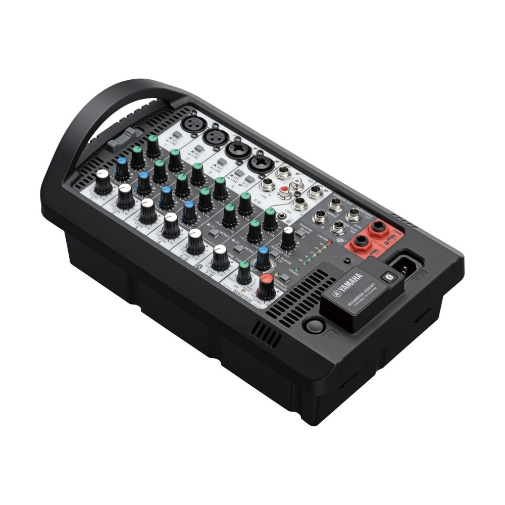 Yamaha STAGEPAS 400BT 8" 400W 2-Way Bass Reflex Passive PA Speaker System with 8-Channel Detachable Mixer, Bluetooth and Hi-Z Switch, Onboard Feedback Suppressor, Reverb Footswitch and Stereo / Mono Input