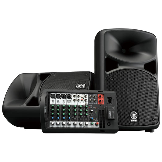 Yamaha STAGEPAS 600BT 10" 600W 2-Way Bass Reflex Passive PA Speaker System with 10-Channel Detachable Mixer, Bluetooth and Hi-Z Switch, Onboard Feedback Suppressor, Reverb Footswitch and Stereo / Mono Input