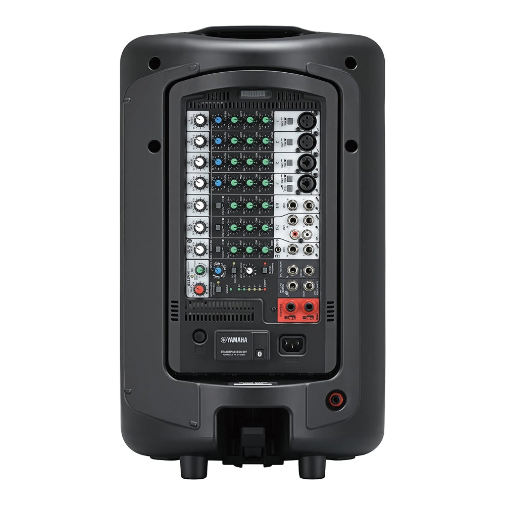 Yamaha STAGEPAS 600BT 10" 600W 2-Way Bass Reflex Passive PA Speaker System with 10-Channel Detachable Mixer, Bluetooth and Hi-Z Switch, Onboard Feedback Suppressor, Reverb Footswitch and Stereo / Mono Input