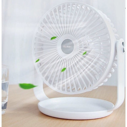 Yoobao F2 Pro 10000mAh Rechargeable Desktop Fan with 360 Degree Rotation, 3 Fan Modes, Up to 50 Hrs USB Type C