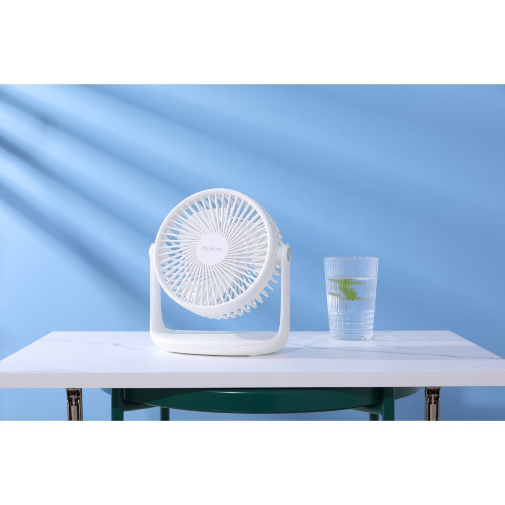 Yoobao F2 Pro 10000mAh Rechargeable Desktop Fan with 360 Degree Rotation, 3 Fan Modes, Up to 50 Hrs. USB Type C