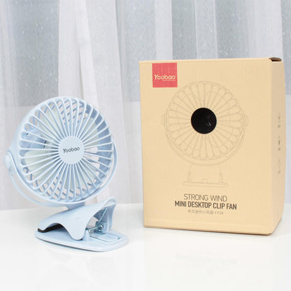 [CLEARANCE] Yoobao Y-F04 6400mAh USB Handheld Mini Air-Cooling Fan Rechargeable with Clip and 4-Level Wind Speed (Green)