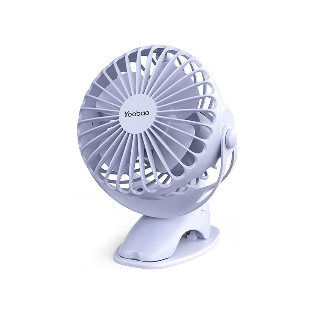 Yoobao Y-F04 6400mAh USB Handheld Mini Air-Cooling Fan Rechargeable with Clip and 4-Level Wind Speed (Blue, Green)