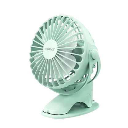 [CLEARANCE] Yoobao Y-F04 6400mAh USB Handheld Mini Air-Cooling Fan Rechargeable with Clip and 4-Level Wind Speed (Green)