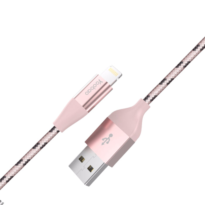 Yoobao 1 meter USB to Lightning Fast Charging Data Sync Cable for Apple (Rose Gold) | YB-415