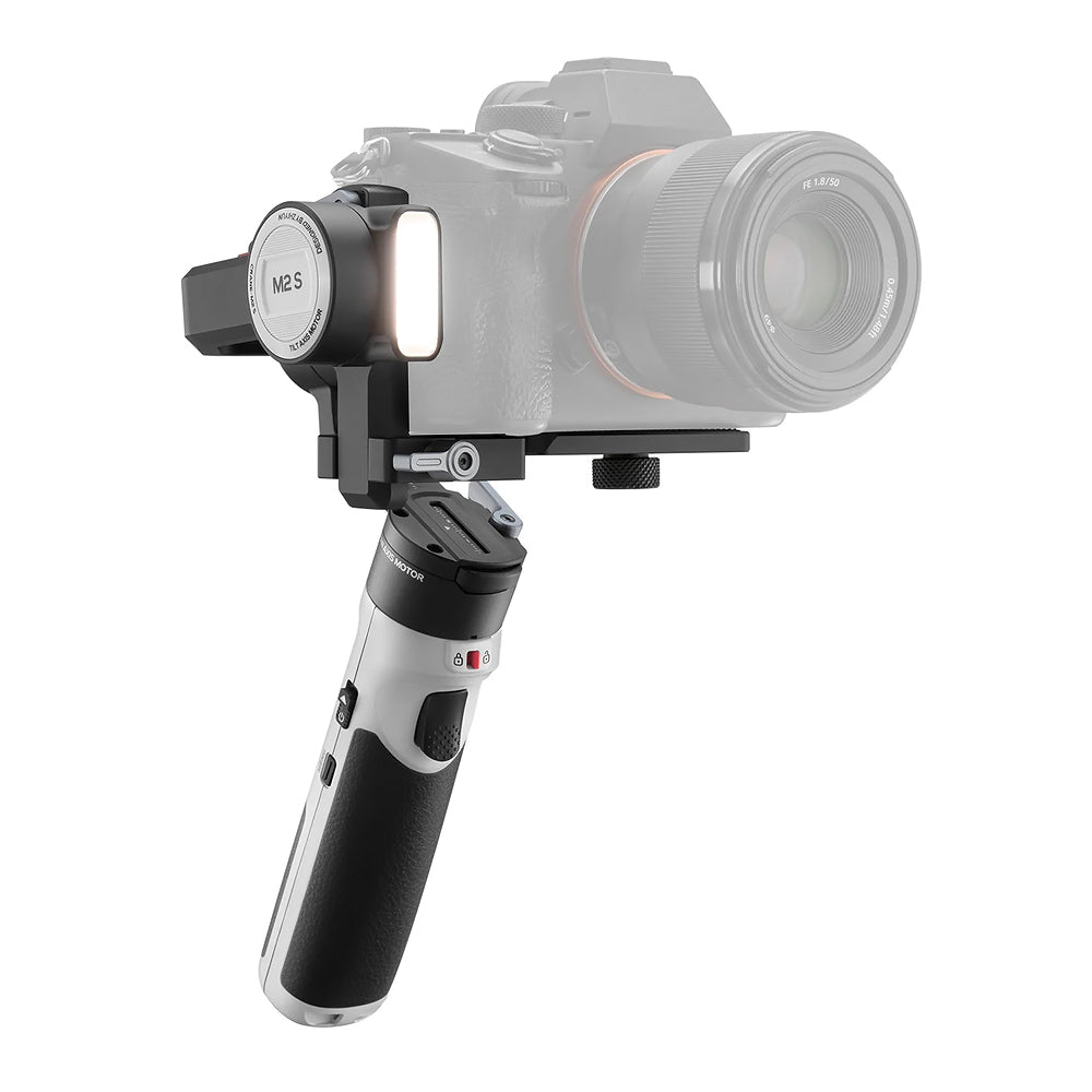 Zhiyun Crane M2S 3-Axis Handheld Gimbal Stabilizer with Pan, Tilt & Roll Rotation, Built-In Fill Light, Bluetooth / Wifi, OLED Display and ZY Play Mobile App Support for Mirrorless / Gopro / Action Cameras and Smartphone (Standard, Combo)