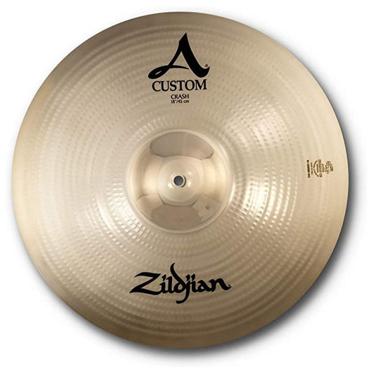 Zildjian A Family 18-inch Custom Crash Cymbals with Bright, Warm Undertones Sound Brilliant Finish for Drums | A20516