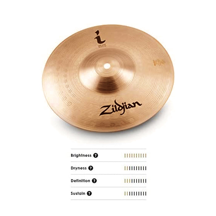 Zildjian I Splash 10-inch Thin Weight Cymbals with Bright Fast Cutting Sound for Drums | ILH10S