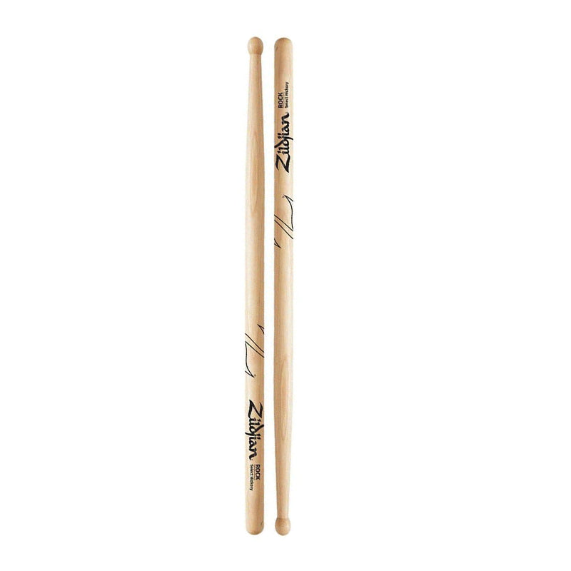 Zildjian Lacquer Hickory Rock Drumsticks with Barrel Tip, Medium Tapered for Drummers | ZRK