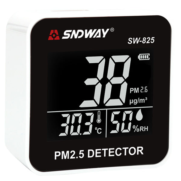 SNDWAY SW-825 - SW825 Digital Air Quality Monitor Laser PM2.5 Detector Tester Temperature Humidity Meter