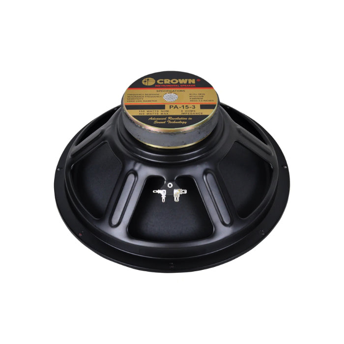 Crown 300W 15” Professional Instrumental Sound Audio Speaker with Max 8 Ohms Impedance, 49.5mm Voice Coil, 92 / 96dB Sensitivity Level (PA-15-3, PA-1530, PA-15-3B, PA-15-3F, PA-15-3G)