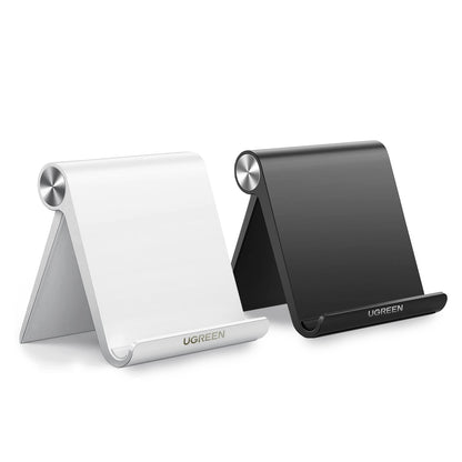 [CLEARANCE] UGREEN Multi-Angle Adjustable Phone Tablet Holder Foldable Desk Stand for 4" to 11" Devices (Black)