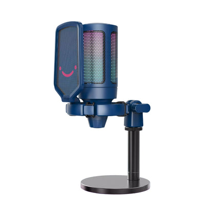Fifine A6 AmpliGame RGB Cardioid Microphone with Built-in Volume Controller & Quick Mute Button for Voice Recording, Streaming, and Broadcast (Black, Blue, Pink, Red, White)