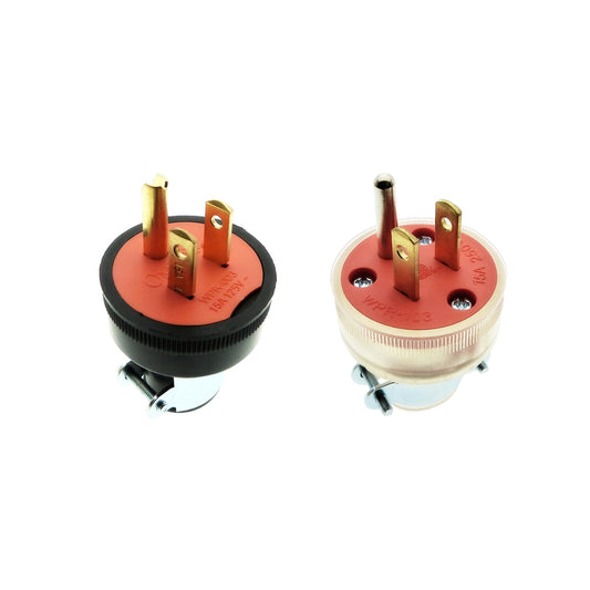 OMNI Parallel Ground Rubber Plug 15A 220V for Home Outlet Sockets (Black, Transparent) | WPR-003 WPR-103