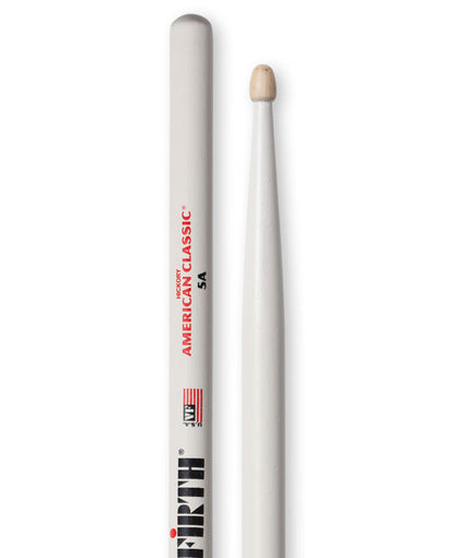 Vic Firth American Classic 5A Hickory Wood Drumsticks (Pair) Drum Sticks for Drums and Percussion (Multiple Styles Available)