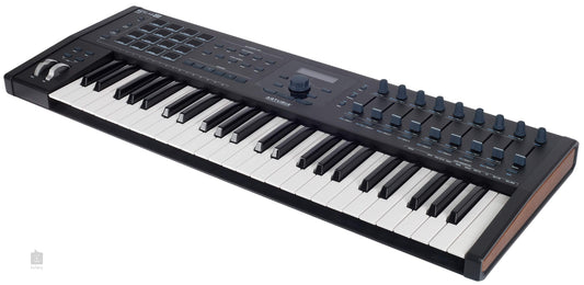Arturia KeyLab 49 MkII 49 Keys USB Keyboard MIDI Controller with Aftertouch, 16 Performance Pads, 9 Faders, 9 Rotary Encoders, 4 CV Outputs, and 5 Expression Control Inputs (Black)