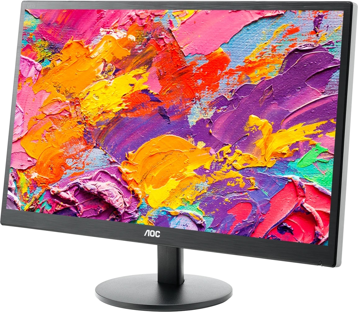 AOC 23.6-Inch 1080p 60Hz FHD LED Computer Monitor with Built-In Speakers HDMI VGA Input and 3.5mm AUX Output for Desktop Computers | M2470SWH