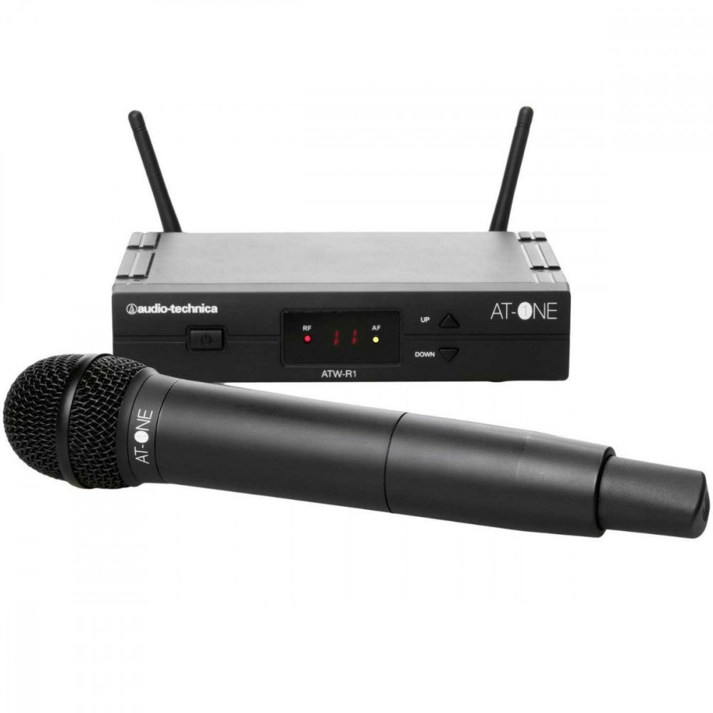 Audio Technica ATW-13DE3 At - One Dual Channel UHF Wireless Transmitter and Dynamic Handheld Microphone System