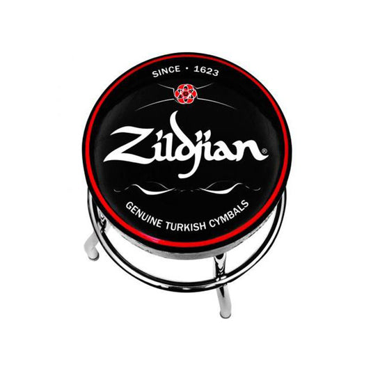 Zildjian Bar Stool with 30" Seat, 360 Degree Ball Bearings, Stylish White Logo Design | T3403