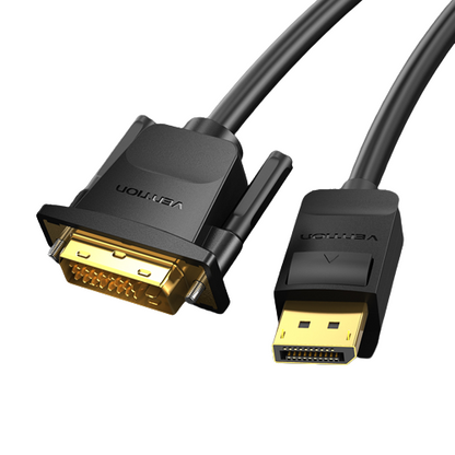 [CLEARANCE] Vention DVI 1080p HD 3D 60Hz (24+1) DisplayPort DP Male to DVI Male 2-Meters Gold Plated (HAF) Video Cable for Laptops, PC, Monitor, TV, Projector