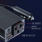 Yoobao 150W Smart Car Power Inverter 12V DC 220V AC with Dual USB Ports, Heat Dissipation Fan, and Indicator Light