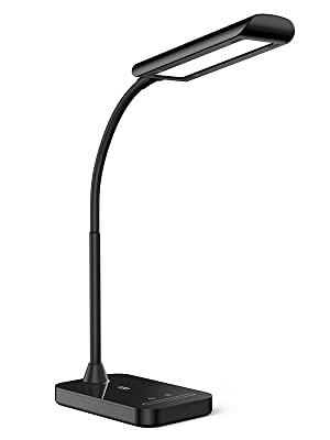 TaoTronics LED Desk Lamp Flexible Gooseneck Table Light with 7 Adjustable Brightness Levels and 5 Lighting Color Features TT-DL11