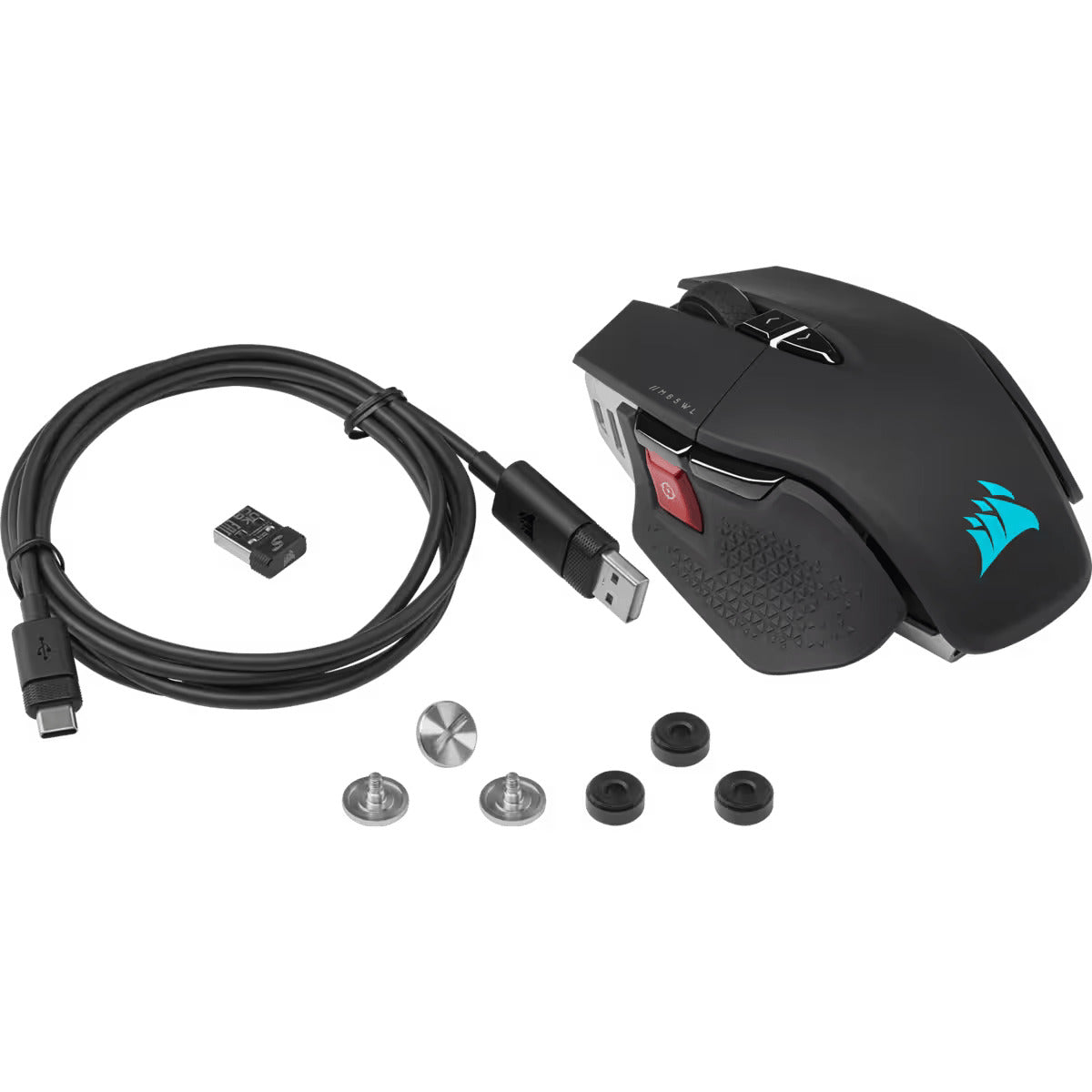 CORSAIR M65 iCUE RGB Ultra 26,000 DPI Tunable FPS Wireless Gaming Mouse with Adjustable Weights, 8 Programmable Buttons, Wired, BT and Slipstream Connectivity and 120Hrs Max Battery Life (Black, White) | CH-9319411-AP2 CH-9319511-AP2