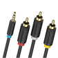 Vention Triple RCA Male AV to TRS 3.5mm Male Round Gold Plated (BCB) RCA Cord for TV, PC, Speakers, CD Players (Available in 1.5M, and 2M)