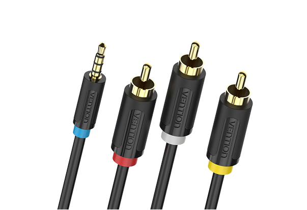 Vention Triple RCA Male AV to TRS 3.5mm Male Round Gold Plated (BCB) RCA Cord for TV, PC, Speakers, CD Players (Available in 1.5M, and 2M)