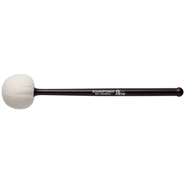 Vic Firth BD1 Soundpower Bass Drum General Percussion Mallet Big Drum Stick for Marching and Concert Performances
