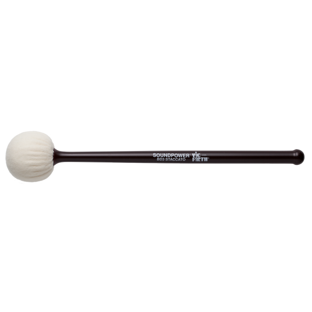 Vic Firth BD3 Soundpower Bass Drums Staccato Percussion Mallet Big Drum Stick for Marching and Concert Performances