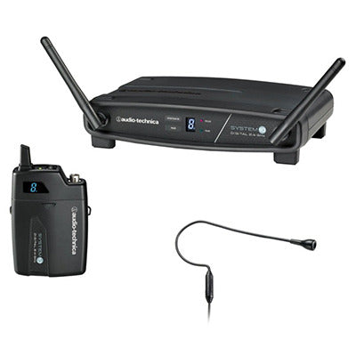 Audio Technica ATW-1101/H92 System 10 Digital Wireless Headworn Condenser Microphone Set (Black)