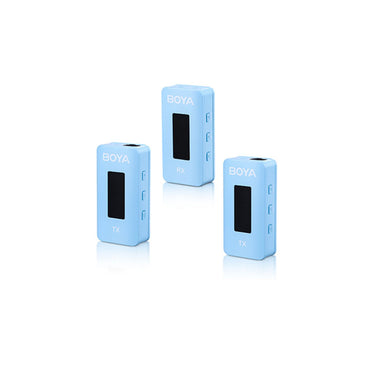 Boya BY-XM6 K2 2.4GHz Ultracompact Wireless Colorful Microphone System Set with 2 Transmitters, Omnidirectional Sound Pickup, OLED Display (Available in Blue, Green, Orange, Pink, White, Yellow)