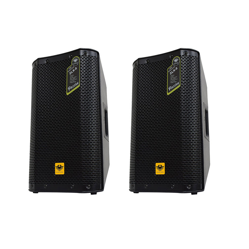 KEVLER ZLX-8 8" 250W 2-Way Bass Reflex Full Range Passive Loud Speaker with Multiple Handles, Bottom Pole Mount, Multi Angle Enclosure and Easy Daisy-Chain Loop Connection | ZLX-8