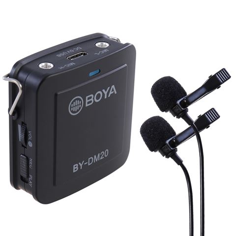 Boya BY-DM20 Dual-Channel Recording Kit for iOS, Android (Type-C) & Laptop, Includes Mixer, 2x Lavalier Mic and Cables