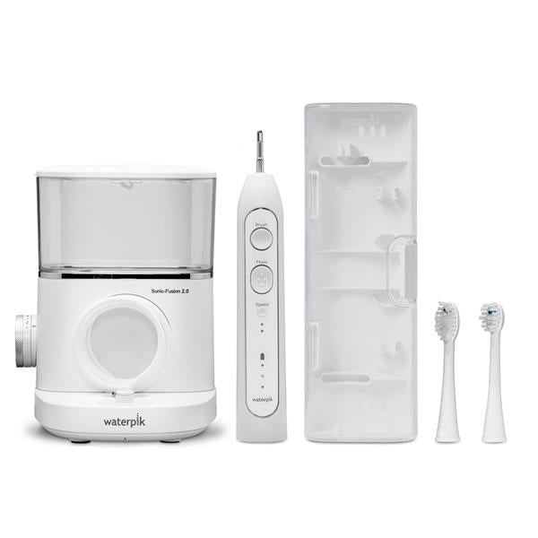 Waterpik Sonic-Fusion 2.0 Professional Flossing Toothbrush 2x High/Low Electric Setting 50/60Hz for Adults (White)