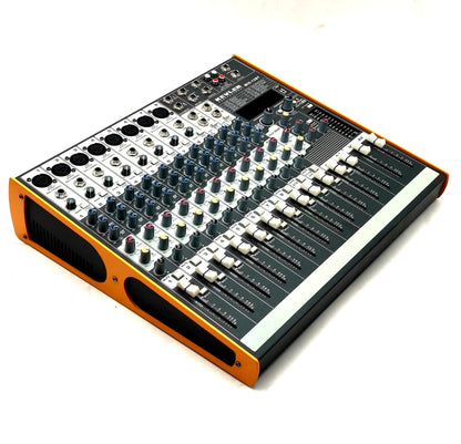 KEVLER MIX-12BT 12-Channel Compact Bluetooth Mixer with 8 Microphone/Line, 2 Stereo Input and 2 AUX Output, 3 Band EQ with USB / MP3 Function and 99 DSP Effects | Mix Series