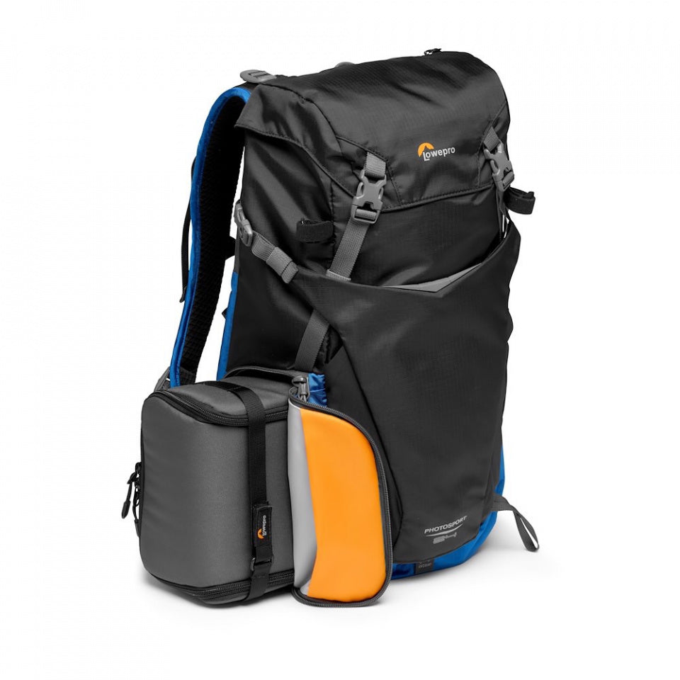 Lowepro PhotoSport BP 24L AW III Lightweight Weather-Resistant CSC Photo Backpack with Removable GearUp Camera Insert for Hiking and Travel (Gray/Blue)