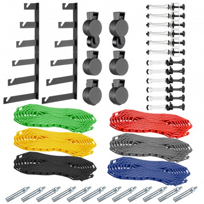Pxel LS-BD-6R Photo Studio Backdrop Roller Wall Mount Mounting Manual Control Background Support Elevator with 2 Tri-fold Hooks, 12 Expansion Sticks, 6 Chains, and 6 Counter Balance