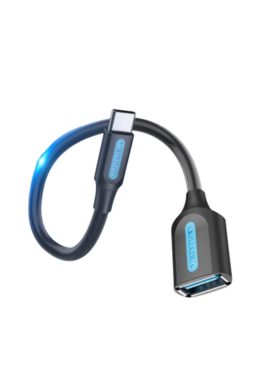 [CLEARANCE] Vention USB 2.0 C Male to A Female OTG 0.15M Cable 480Mbps (CCS) Black PVC Type