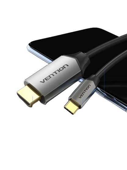 Vention Type-C to HDMI Cable Metal Type 4KHD 60Hz with Aluminum Alloy Shell Cord (CGSB) (Different Lengths Available)