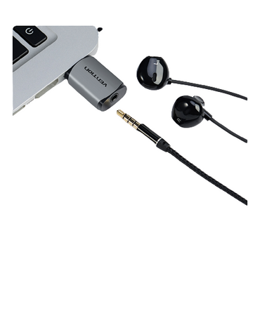 [CLEARANCE] Vention USB Exterl Sound Card Metal Type Gold Plated 3.5mm Aux Audio CTIA Adapter (CDN)