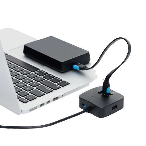 Vention High Speed USB 3.0 / USB 2.0 Hub Docking Station with Micro USB Power Port 480Mbps Tinned Copper (CHA)