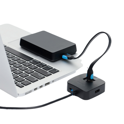 [CLEARANCE] Vention High Speed USB 3.0 / USB 2.0 Hub Docking Station with Micro USB Power Port 480Mbps Tinned Copper (CHA) 0.15M Black