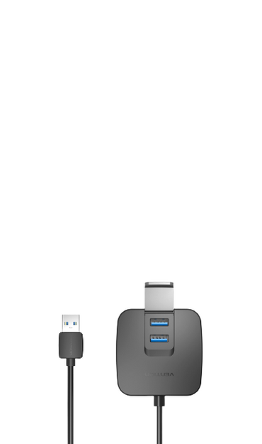 [CLEARANCE] Vention 4 Ports High Speed USB 3.0 Hub 5Gbps Tinned Copper (CHB) 0.15M Black