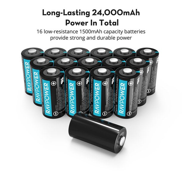 Ravpower CR123A 3V 1500mAh Non Rechargeable Lithium Batteries for Film Camera, Microphones, Flashlights RP-BC001