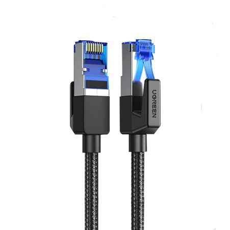 UGREEN CAT8 Nylon Braided RJ45 LAN Ethernet Network Cable with 40Gbps Data Speed 2000Mhz Bandwidth for Computers, Laptops, Modems, Routers, Game Consoles (2 Meters, 3 Meters, 5 Meters, 10 Meters, 15 Meters)