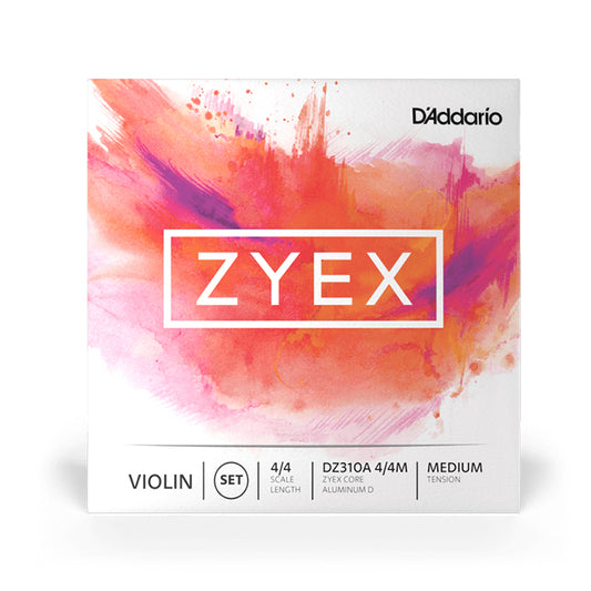 D'Addario Zyex 4/4 Scale Medium Tension Aluminum D Violin String Set for Professional and Students Musicians, Intermediate Players | (DZ310A 4/4M)